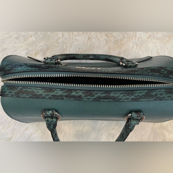 Coach Rowan Satchel - Snake Embossed/Dark Turquoise - Picture 11 of 17